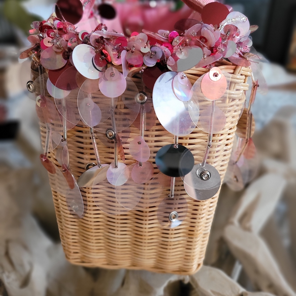 Prada Pink Basket Bag with Sequin Details - Picture 6 of 13